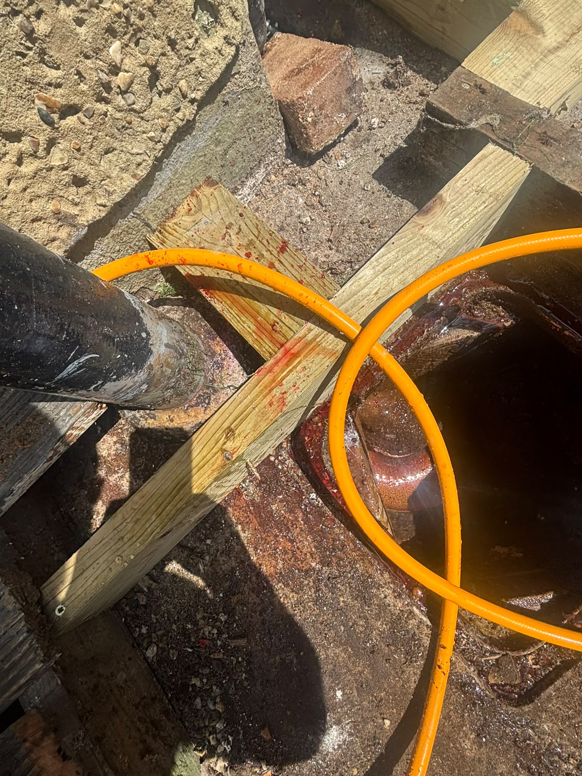 Red dye used to find leak